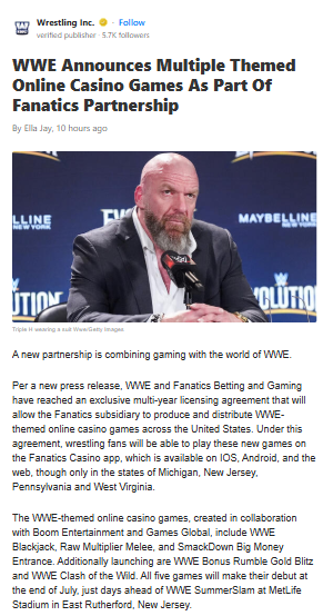 WWE Casino Games Are Coming!