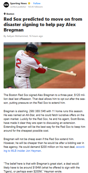 Red Sox Eye Big Bregman Payday, Buehler Out?
