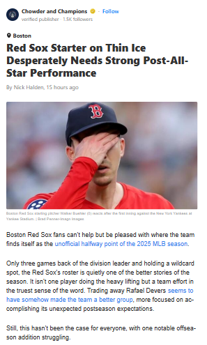 Is Buehler Still Worth a Spot in the Sox Rotation?