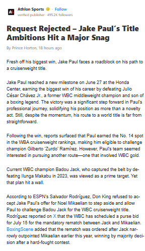 Jake Paul's Title Shot Blocked by Don King