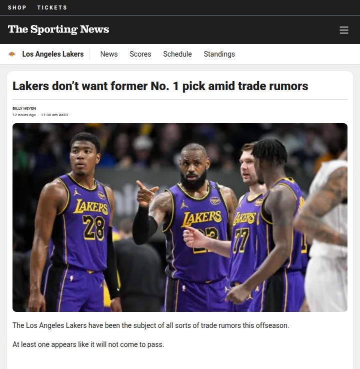 No Wiggs in LA: Lakers Shut Down Rumors