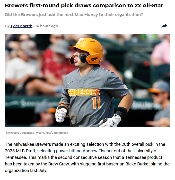 Is Fischer the Brew Crew’s Next Muncy?