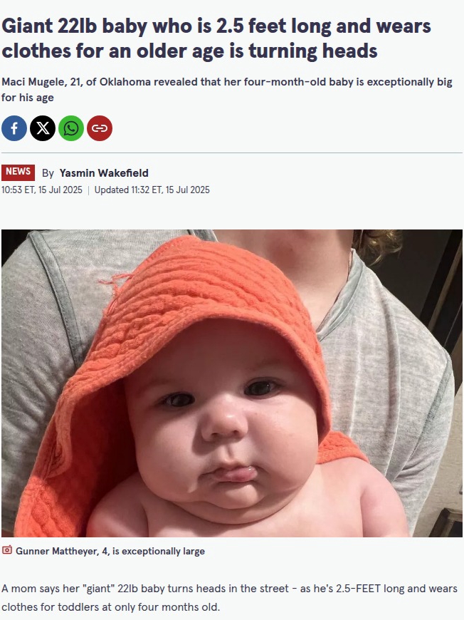 Is Gunner Too Big? Baby Size Debate 👶