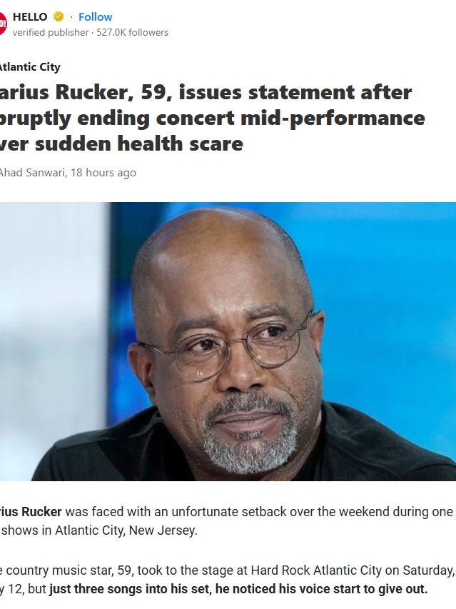 Darius Rucker’s Voice Gave Out On Stage?!