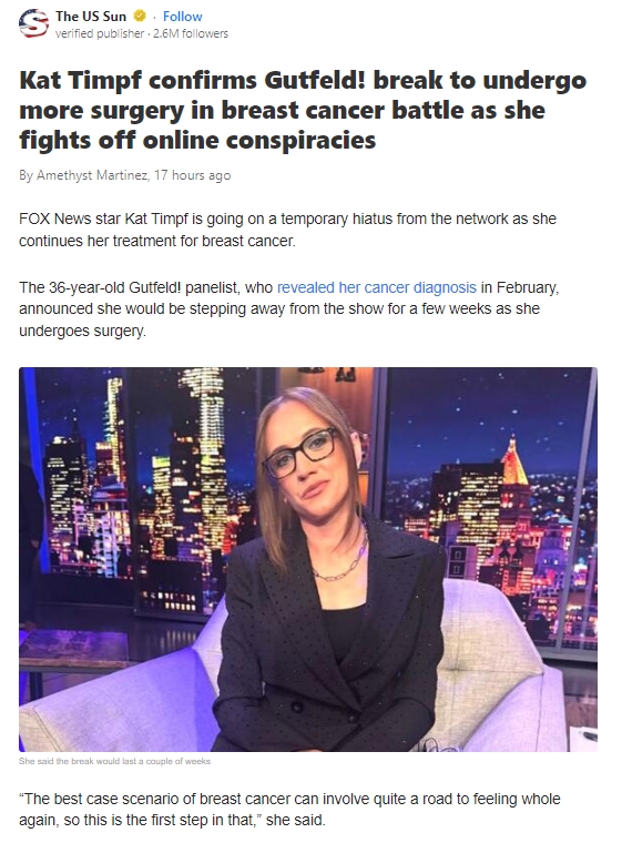 Kat Timpf Claps Back at Cancer & Trolls