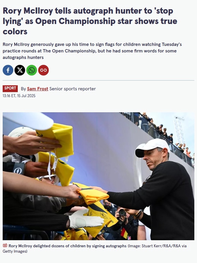 Rory Puts Autograph Hunters in Their Place