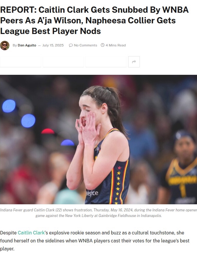 Caitlin Clark Snubbed by WNBA Peers?