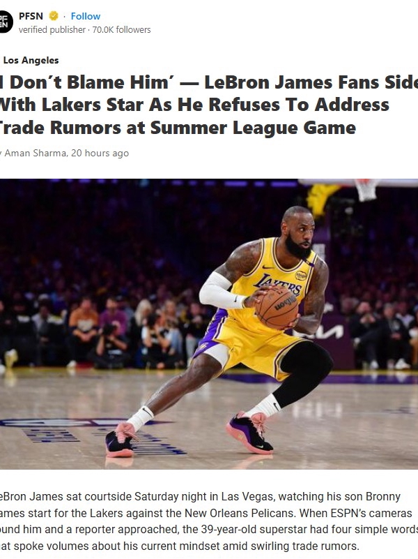 King James Stays Silent—Right Move?