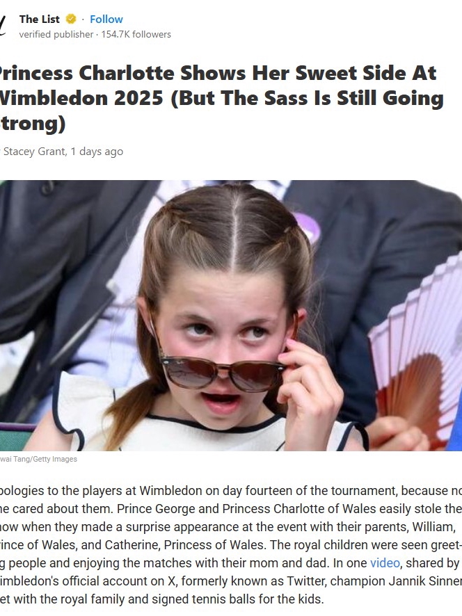 Charlotte’s Sass Steals Wimbledon Spotlight