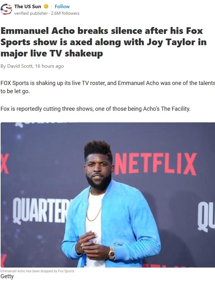 Acho & Joy Taylor Out: Fox Sports Shakeup!