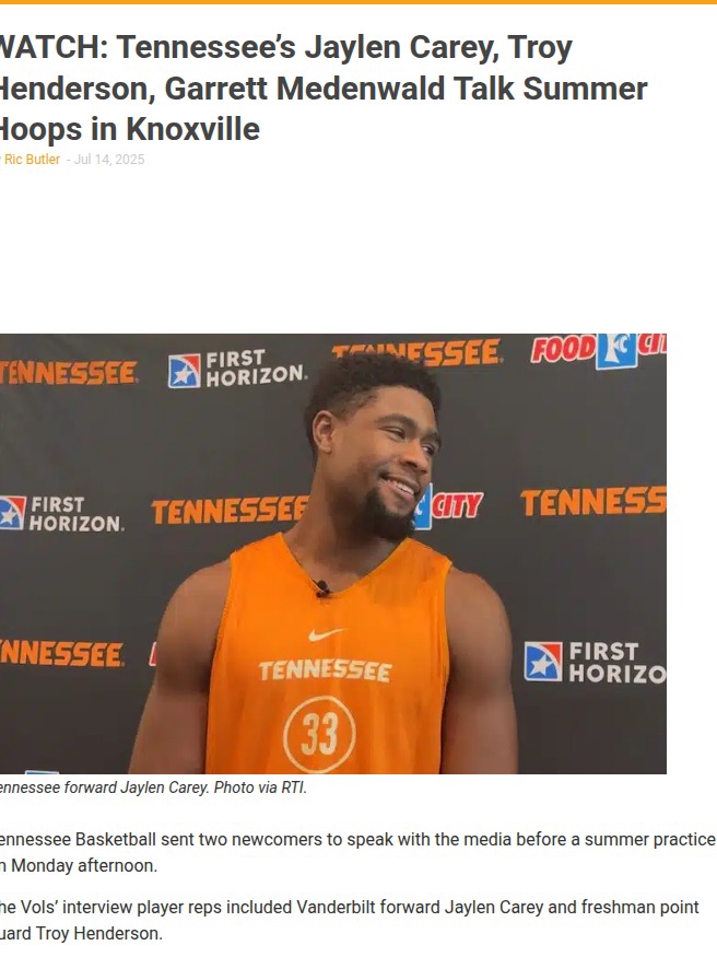 Vols’ New Faces Sound Off in Summer Q&A