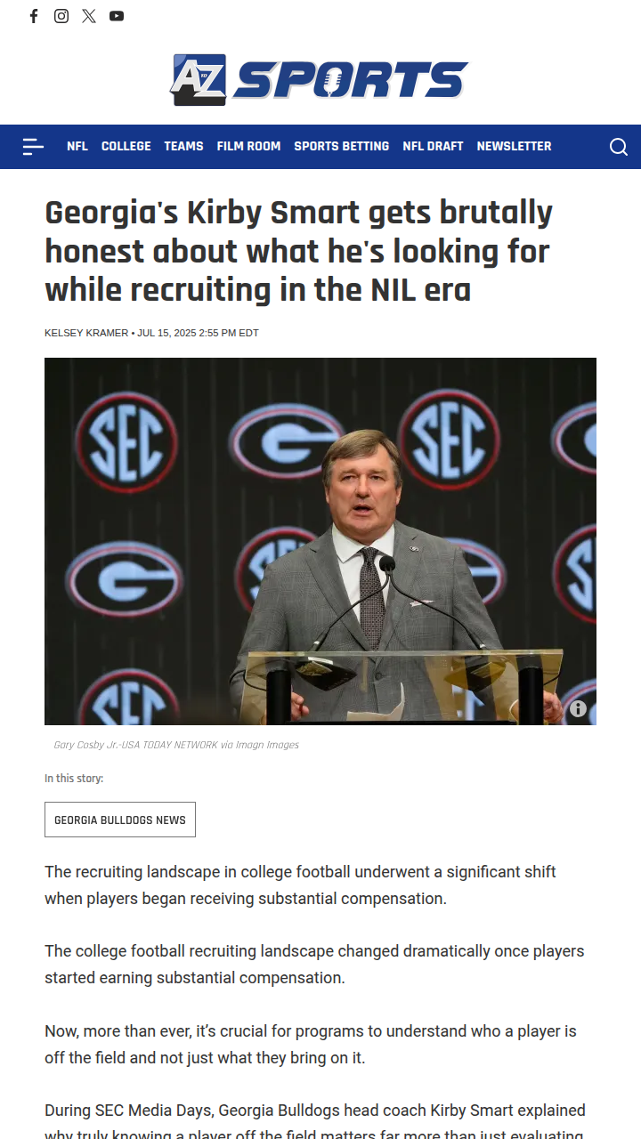 Kirby Smart: Chasing Dogs, Not Just Dollars