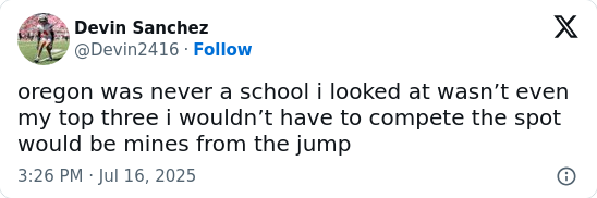 Buckeye Freshman Fires Shots at Ducks