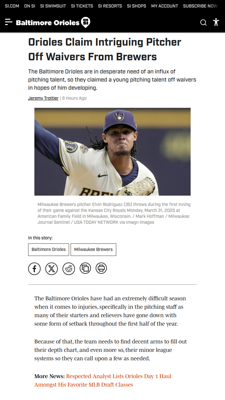 O’s Nab Elvin Rodríguez—Hidden Gem?