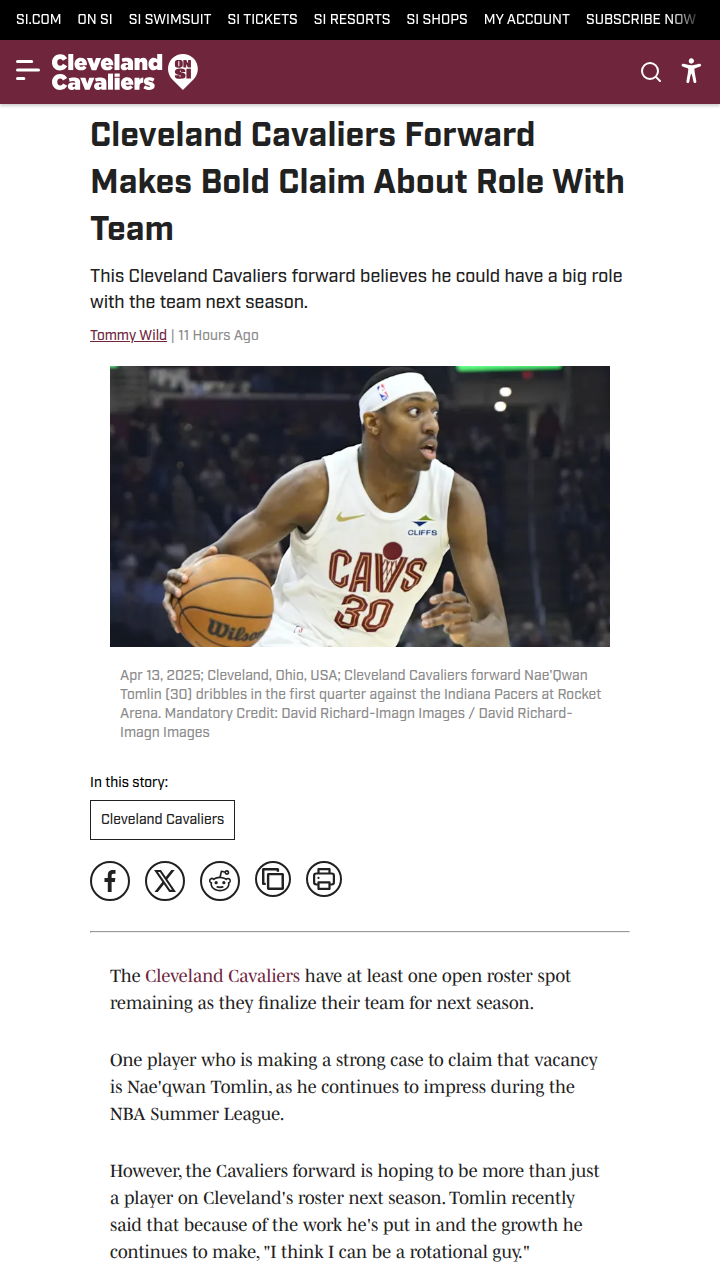 Is Tomlin the Cavs’ Next Breakout Star?