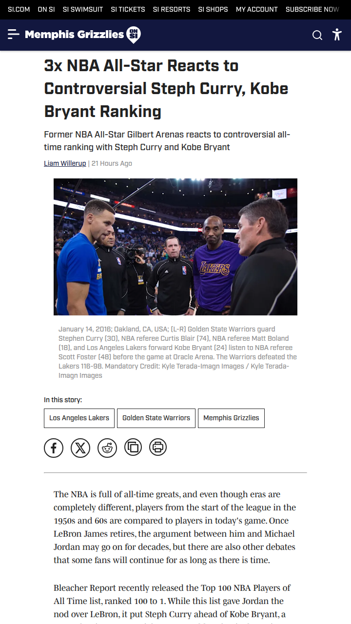 Curry Over Kobe? Agent Zero Weighs In