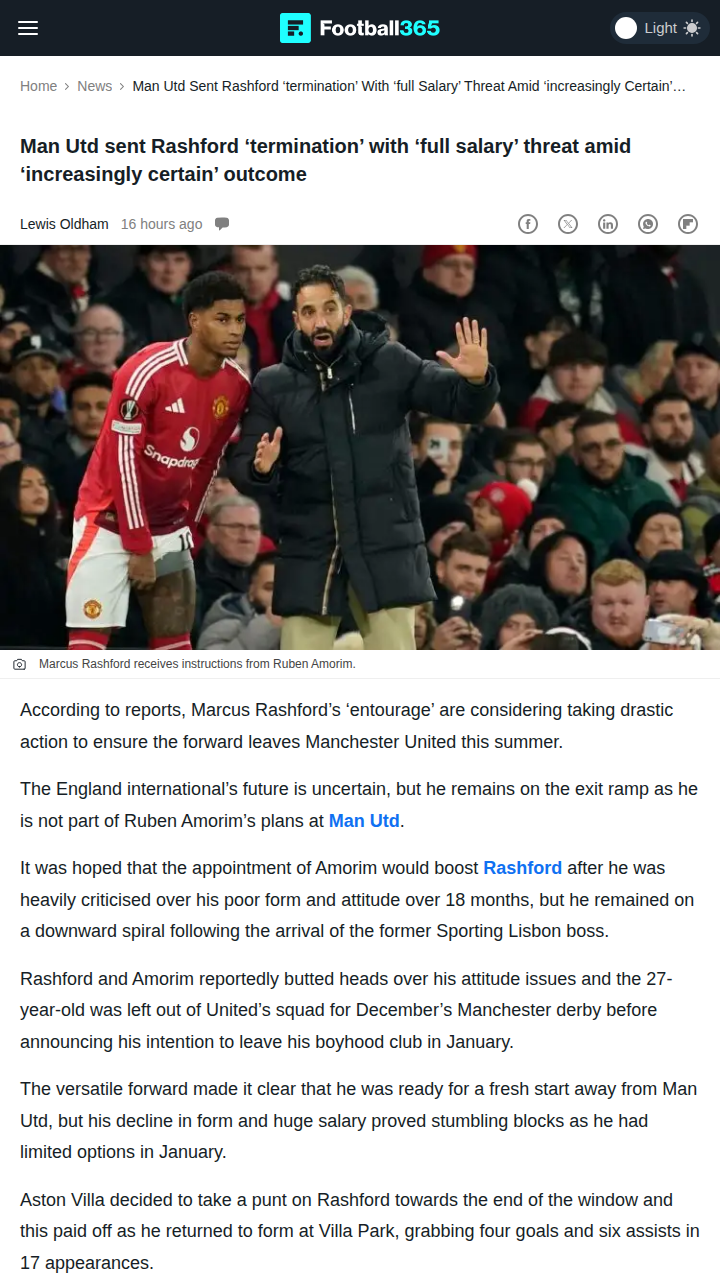 Rashford Exit Drama: Will He Sue United?
