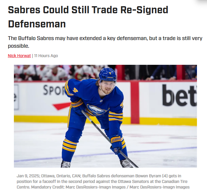 Is Byram Buffalo Bound or Trade Bait?