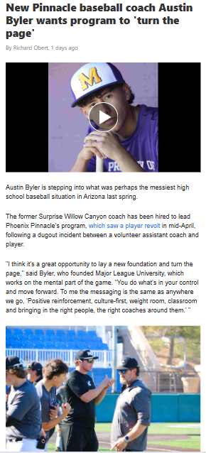 Pinnacle Baseball’s Fresh Start Drama