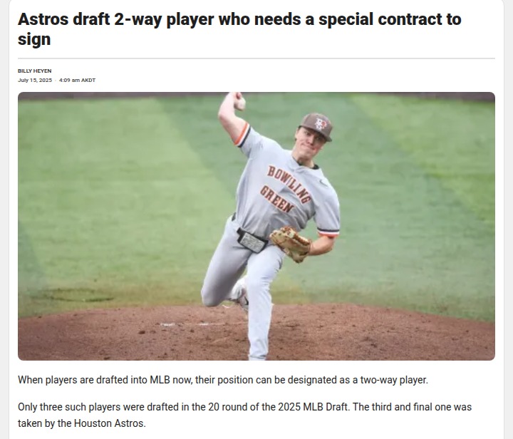 Astros Gamble on 2-Way Star DJ Newman