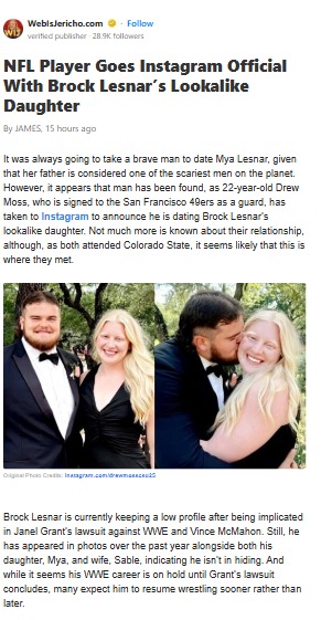 NFL Star Dates Brock Lesnar’s Daughter?! 😱