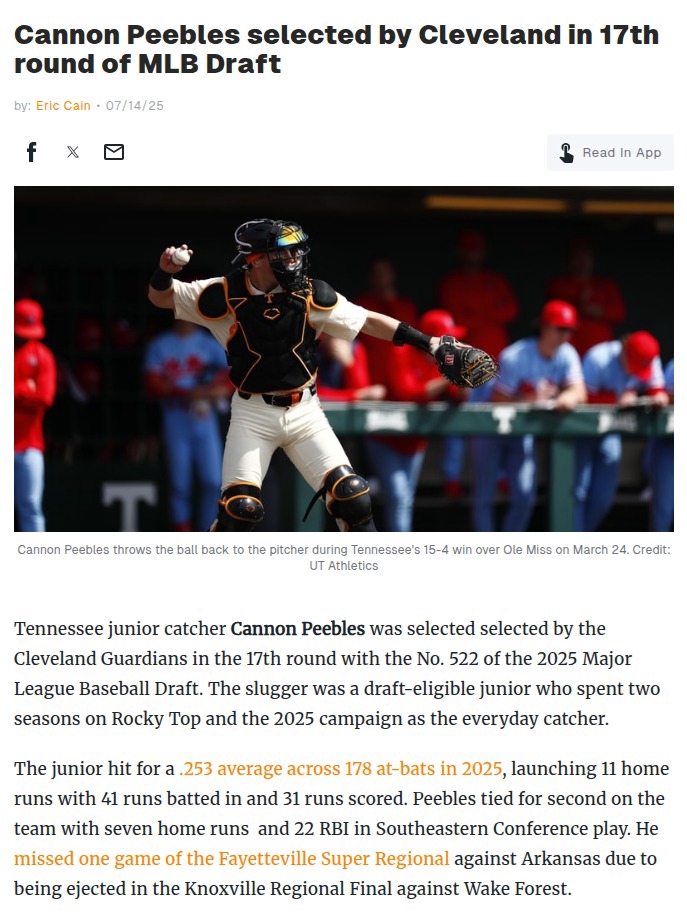 Cannon Peebles Heads to Cleveland!