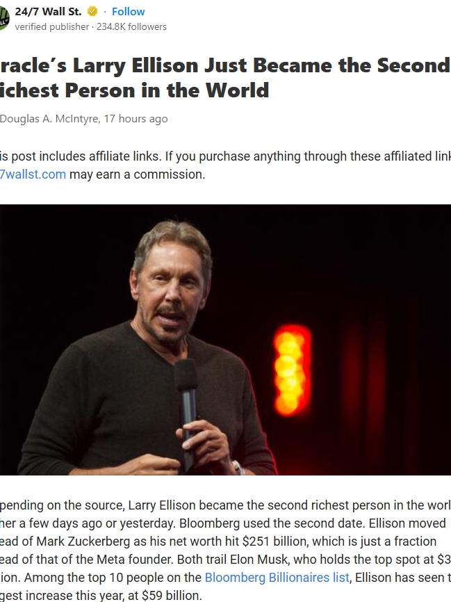 How Larry Ellison Just Beat Zuckerberg