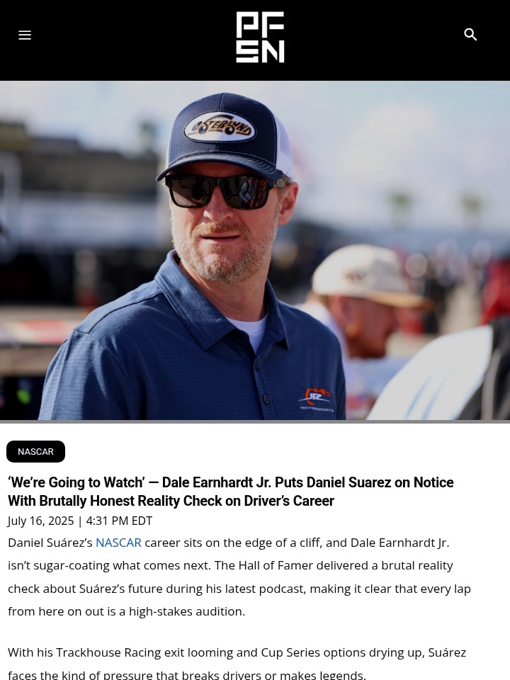 Dale Jr. Puts Suárez on the Hot Seat