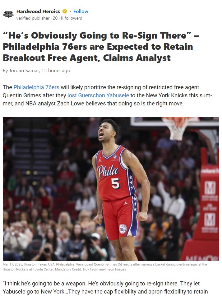 Grimes Staying in Philly? Analyst Weighs In