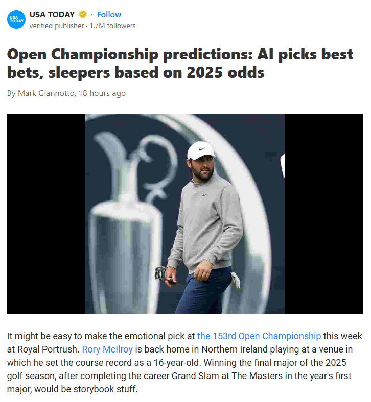 Can AI Outsmart the Bookies at The Open?