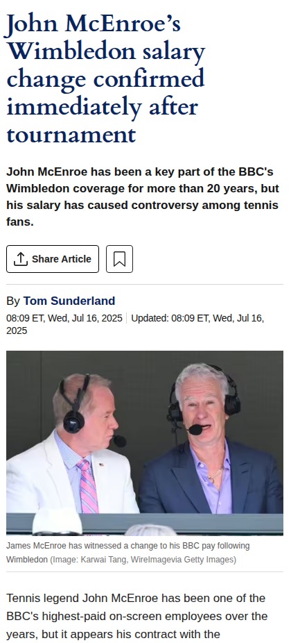 McEnroe’s BBC Pay Cut: End of an Era?