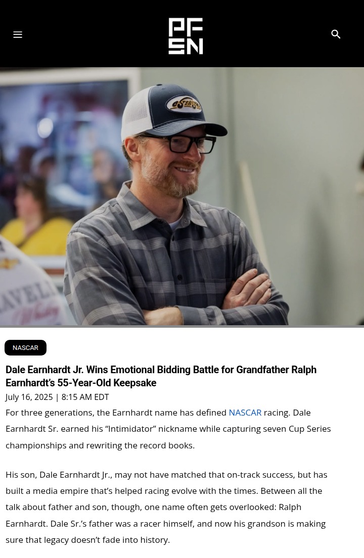 Dale Jr. Snags Grandpa Ralph’s Rare Autograph