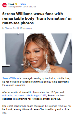 Serena’s Post-Tennis Glow-Up Shocks Fans