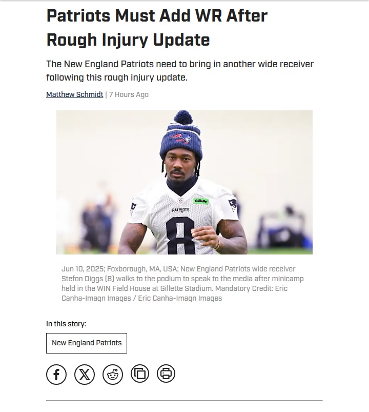 Pats WR Crisis: Who Should Join Maye?