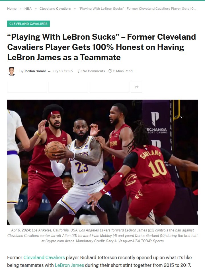RJ Gets Real About King James Pressure