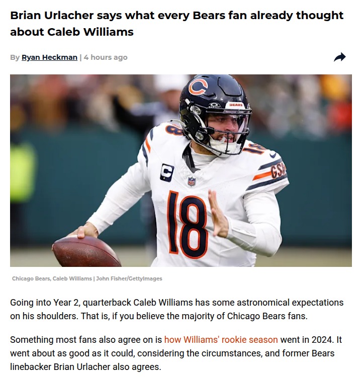 Urlacher Keeps It Real on Caleb’s Rookie Year
