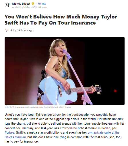 Taylor Swift’s Tour Insurance Shock