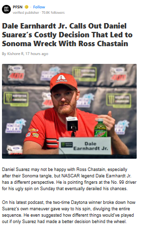 Dale Jr. Breaks Down Sonoma Drama