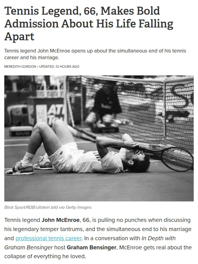 McEnroe Gets Candid: Life After Tennis