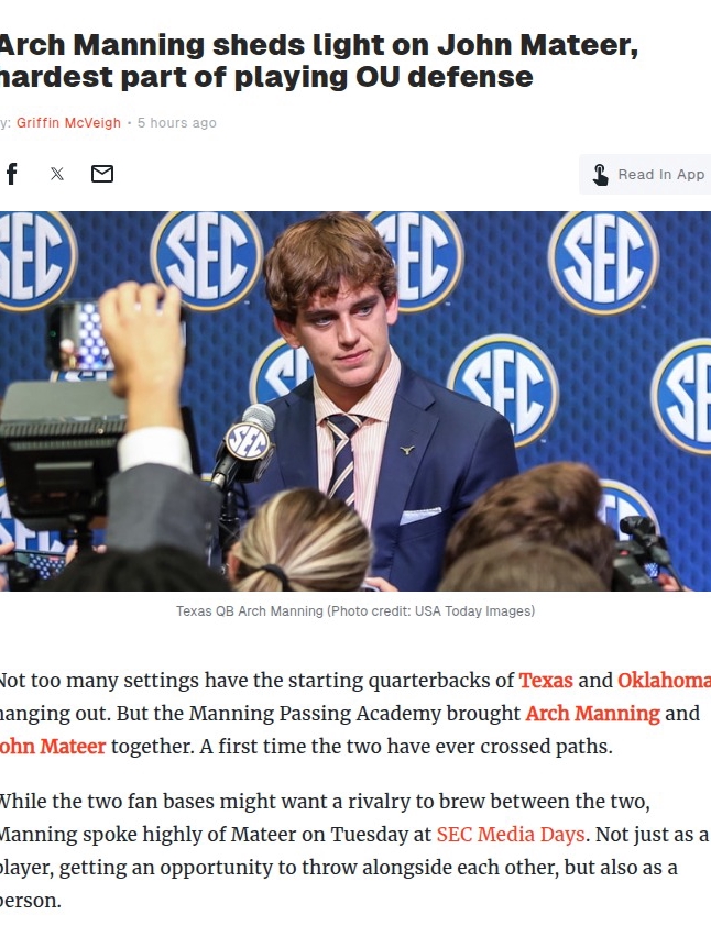 Arch & Mateer: Red River Rivals or Respect?