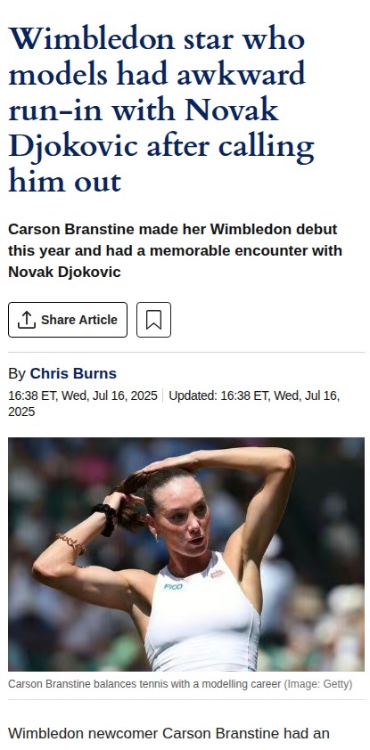 Branstine’s Djokovic Moment: Wimbledon Buzz