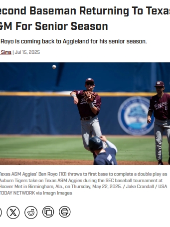 Ben Royo Runs It Back in Aggieland