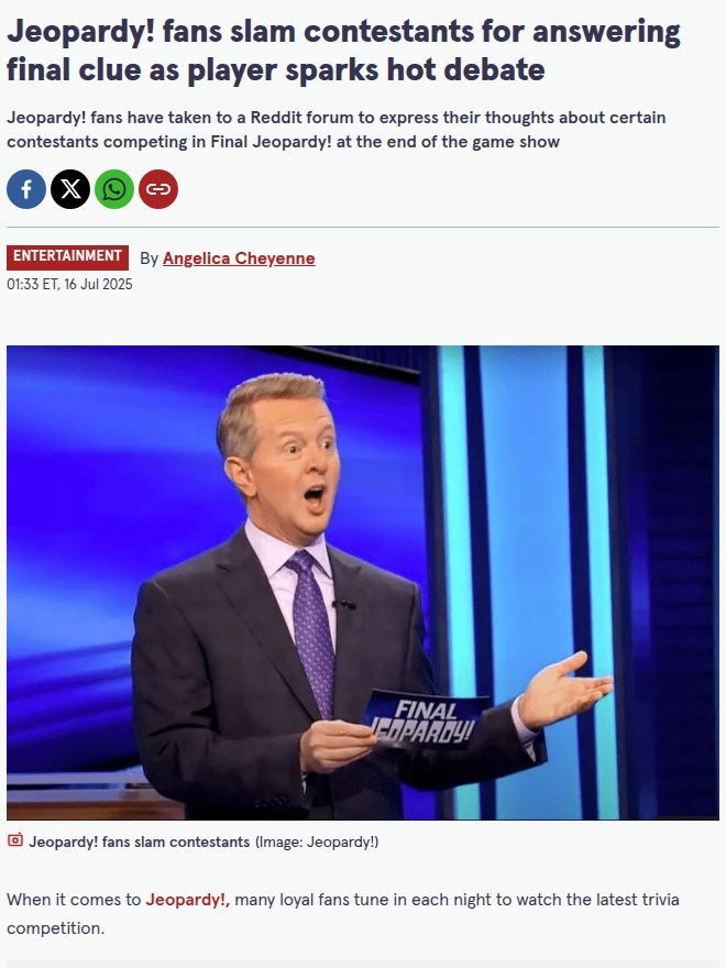 Jeopardy! Fans Divided Over Final Clue Drama 🤔