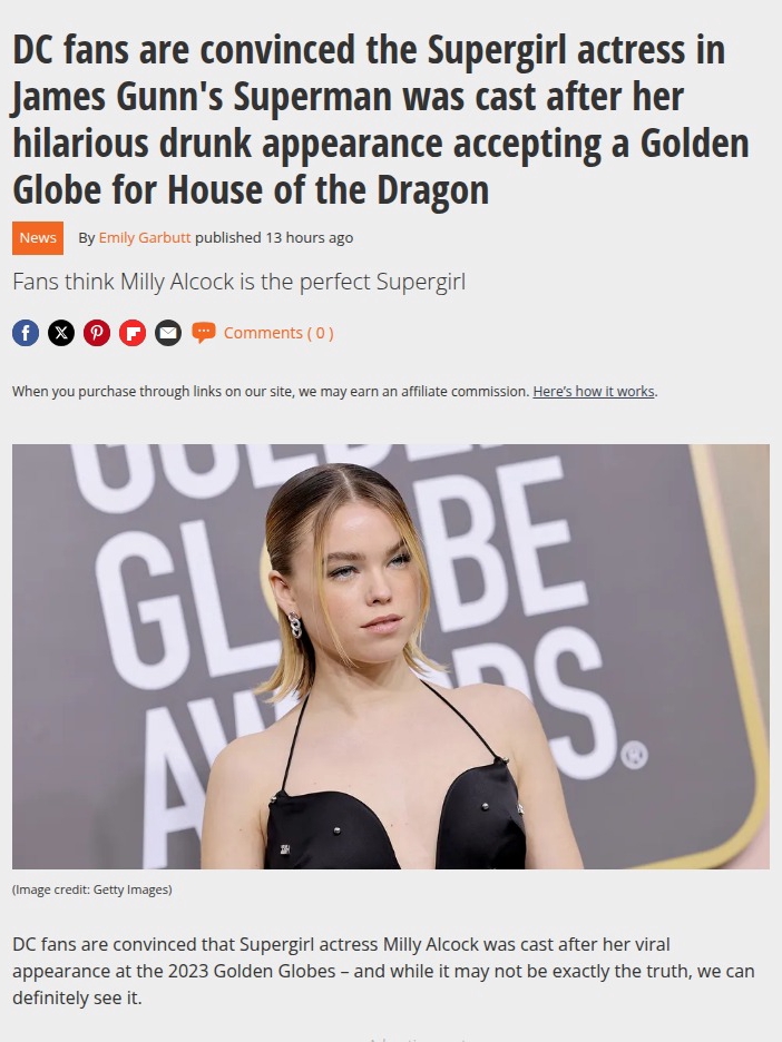 Did Milly Alcock’s Golden Globes Moment Land Her Supergirl? 🦸‍♀️