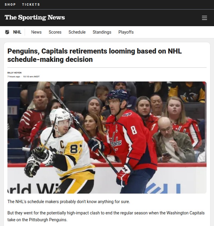 End of an Era: Ovi vs. Sid & Geno Finale?