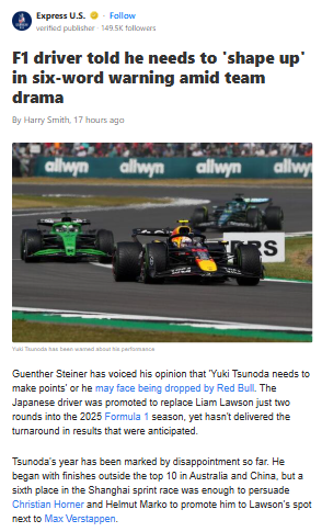 Tsunoda on the Hot Seat at Red Bull?