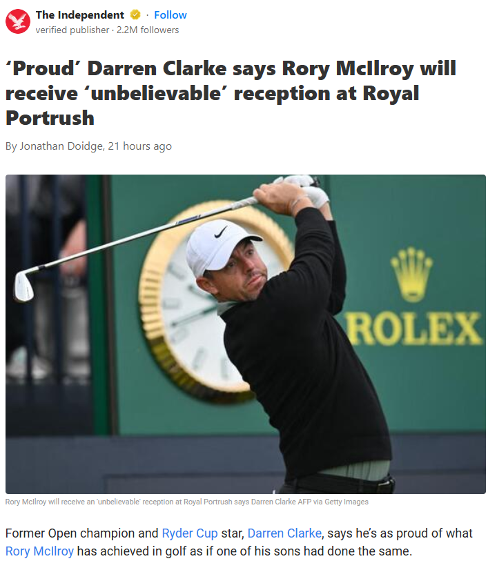 Rory’s Royal Portrush Homecoming
