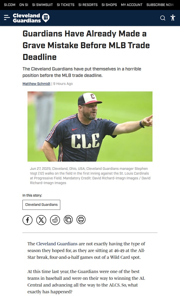 Guardians’ Offseason Gamble Backfires