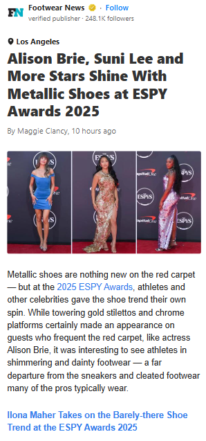 Metallic Shoes Stole the ESPYs Red Carpet