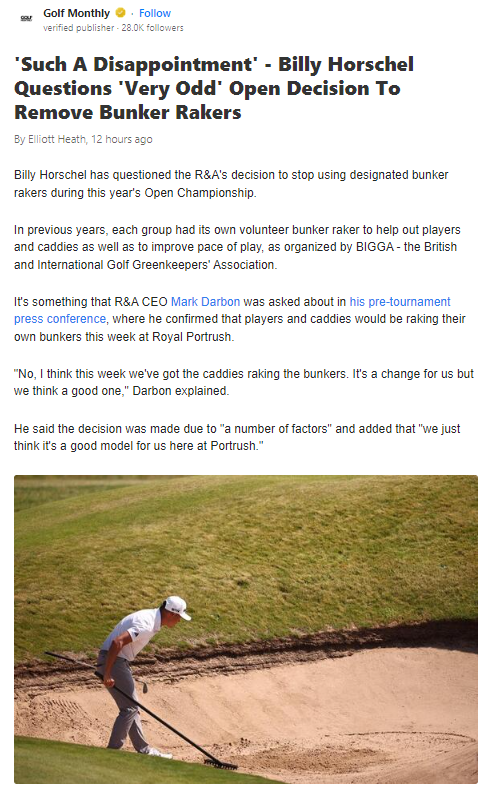 No Bunker Rakers at The Open?!